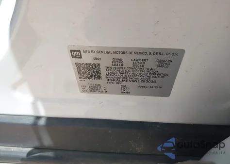 2022 GMC Terrain Fwd Sle из США, поврежденный, VIN 3GKALMEV6NL293036